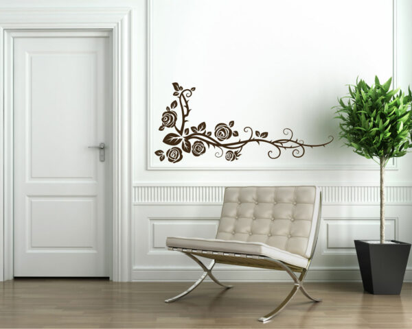 Adesivo da parete fiori "RAMO DI ROSE SELVATICHE"