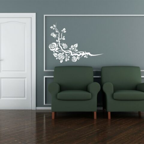 Adesivo da parete fiori "ROVO DI ROSE CON LE SPINE"