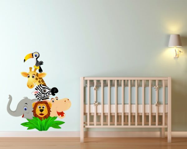 Adesivo da parete bambini "SIMPATICI ANIMALI" - Adesivo murale
