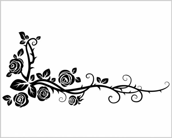 Adesivo da parete fiori "RAMO DI ROSE SELVATICHE"