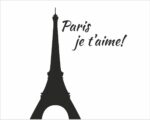 Adesivo da parete città "PARIS JE T'AIME"