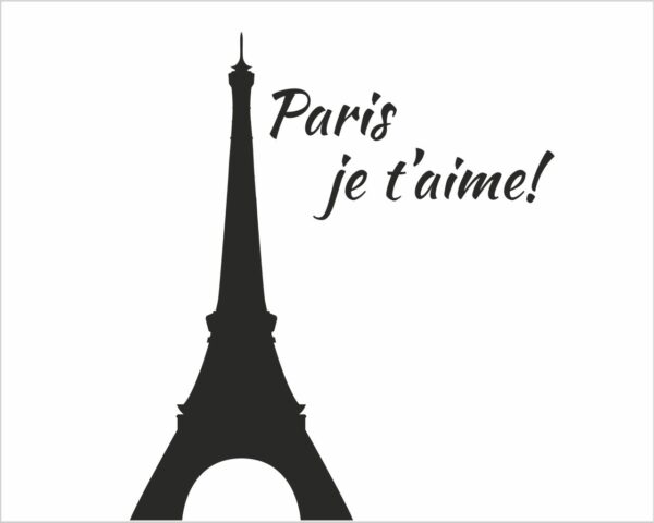 Adesivo da parete città "PARIS JE T'AIME"