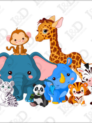 animali della giungla-adesivo murale