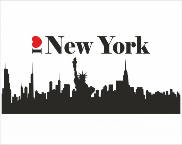 Adesivo da parete città "I LOVE NEW YORK CITY"