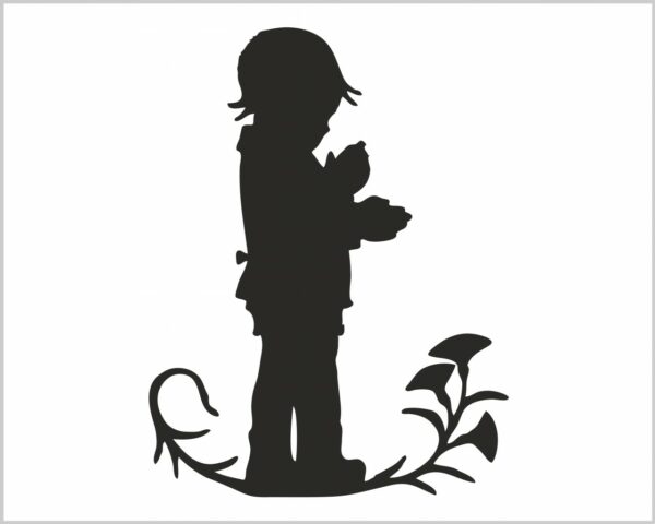 Adesivo da parete “BAMBINO CON FIORI” – Adesivo murale