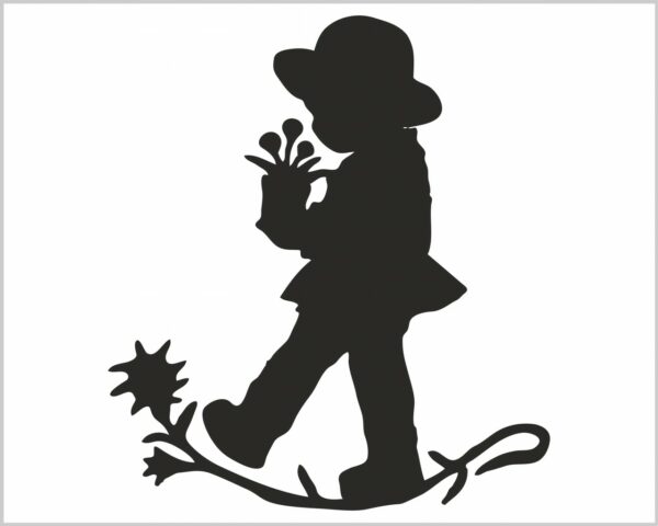 Adesivo da parete "BAMBINO SU UN FIORE" - Adesivo murale