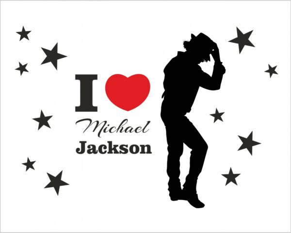 Adesivo da parete musica "I LOVE MICHAEL JACKSON"
