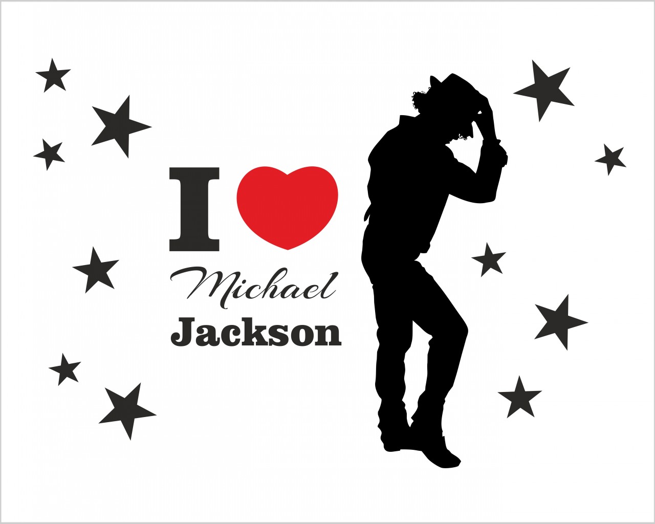 Adesivo da parete musica "I LOVE MICHAEL JACKSON"