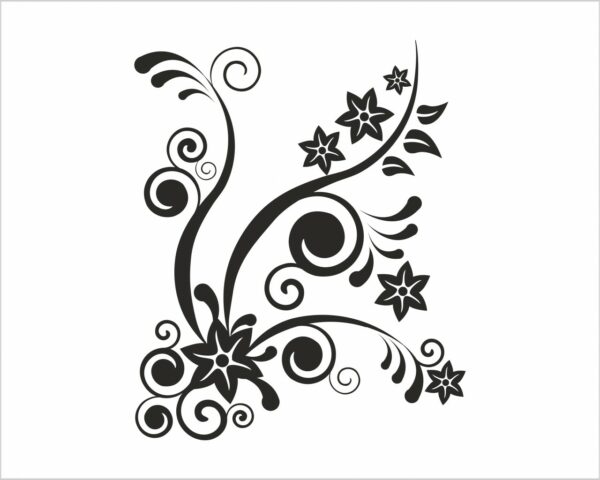 Adesivo da parete decori "DELICATE ONDE FLOREALI"