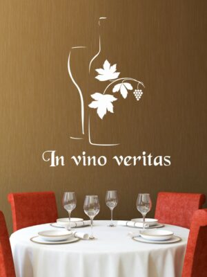 Adesivo da parete cucina "IN VINO VERITAS"