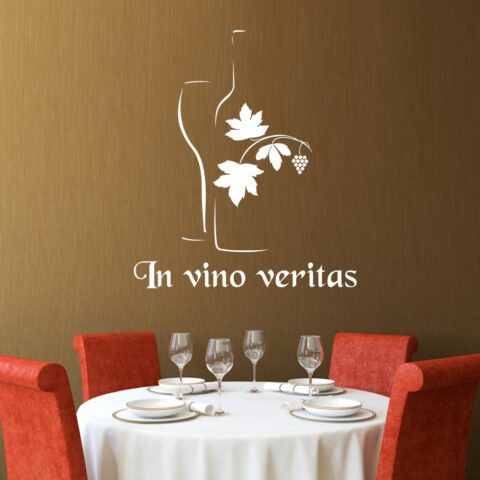 Adesivo da parete cucina "IN VINO VERITAS"