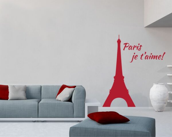 Adesivo da parete città "PARIS JE T'AIME"