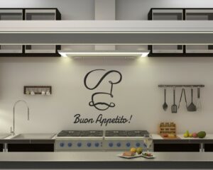Adesivo da parete buon appetito "CAPPELLO DA CHEF"
