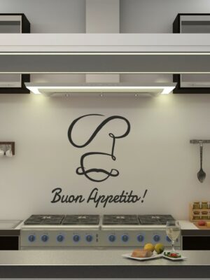 Adesivo da parete buon appetito "CAPPELLO DA CHEF"