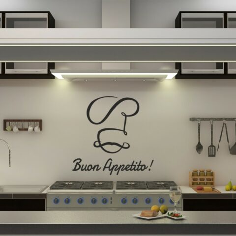 Adesivo da parete buon appetito "CAPPELLO DA CHEF"