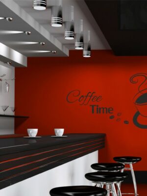 Adesivo da parete caffè "E ADESSO COFFEE TIME"