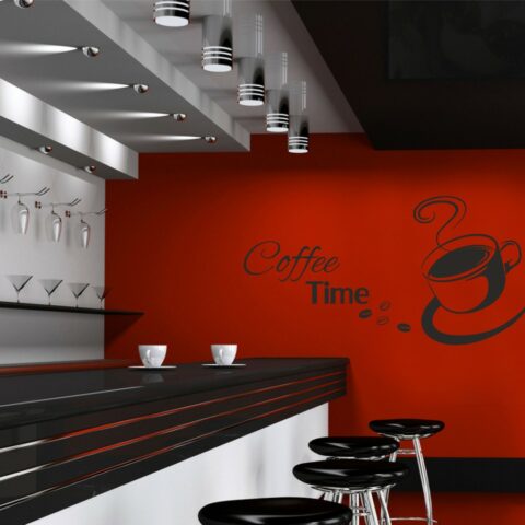 Adesivo da parete caffè "E ADESSO COFFEE TIME"
