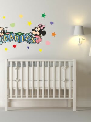 Adesivo da parete bambini "BABY TOPOLINO E MINNIE" - Adesivo murale