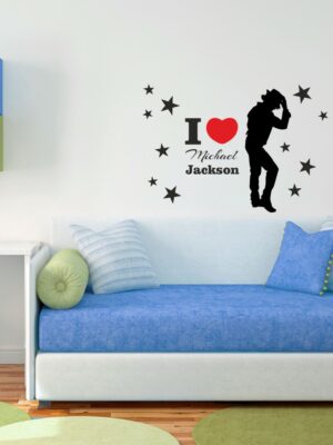 Adesivo da parete musica "I LOVE MICHAEL JACKSON"