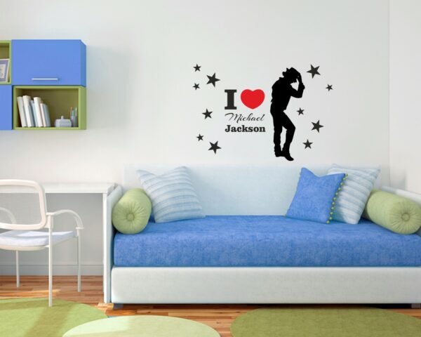 Adesivo da parete musica "I LOVE MICHAEL JACKSON"
