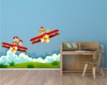 Adesivo da parete bambini "SIMPATICI AEREI IN VOLO" - Adesivo murale