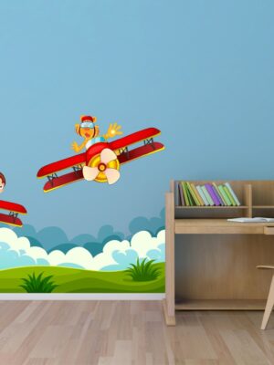 Adesivo da parete bambini "SIMPATICI AEREI IN VOLO" - Adesivo murale