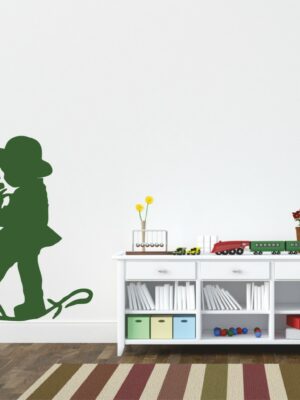 Adesivo da parete "BAMBINO SU UN FIORE" - Adesivo murale