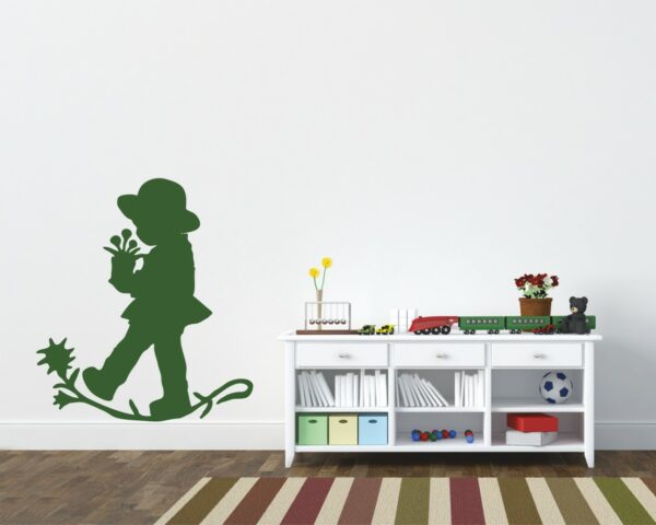 Adesivo da parete "BAMBINO SU UN FIORE" - Adesivo murale