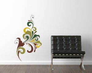 Adesivo da parete natura "COLORATO VORTICE FLOREALE"