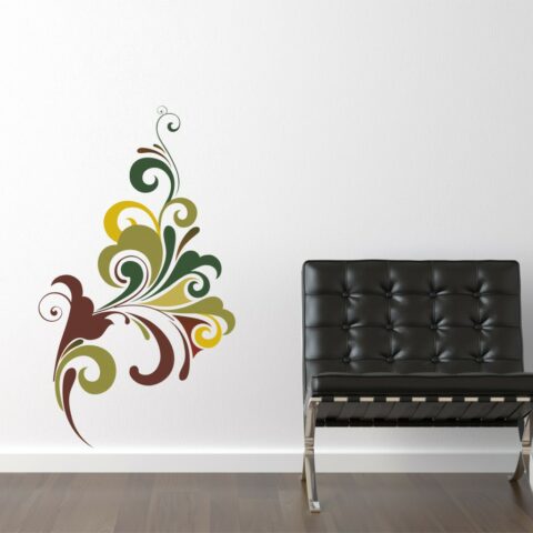Adesivo da parete natura "COLORATO VORTICE FLOREALE"