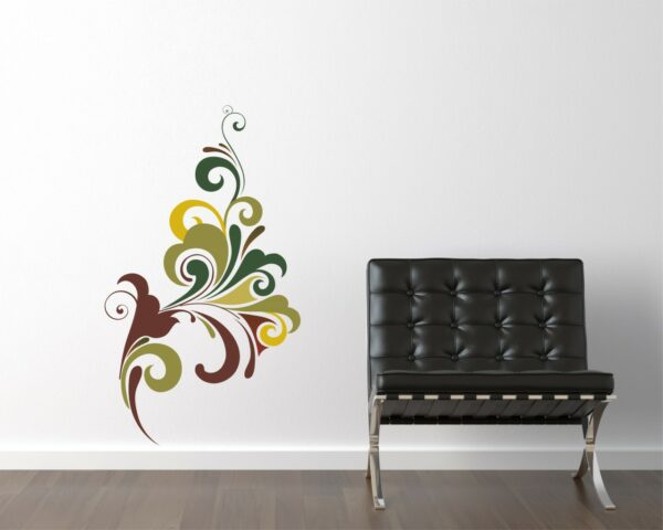 Adesivo da parete natura "COLORATO VORTICE FLOREALE"