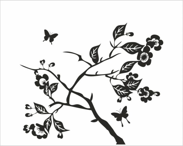 Adesivo da muro albero "ARBUSTO FIORITO"