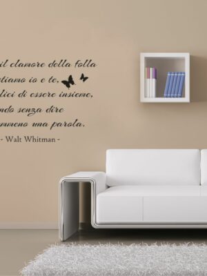 Adesivo da parete frase Walt Whitman "TRA IL CLAMORE DELLA FOLLA"