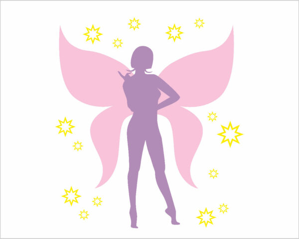 Adesivo da parete bambini "FATINA CON ALI" - Adesivo murale