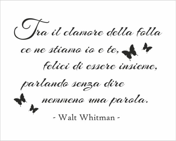 Adesivo da parete frase Walt Whitman "TRA IL CLAMORE DELLA FOLLA"