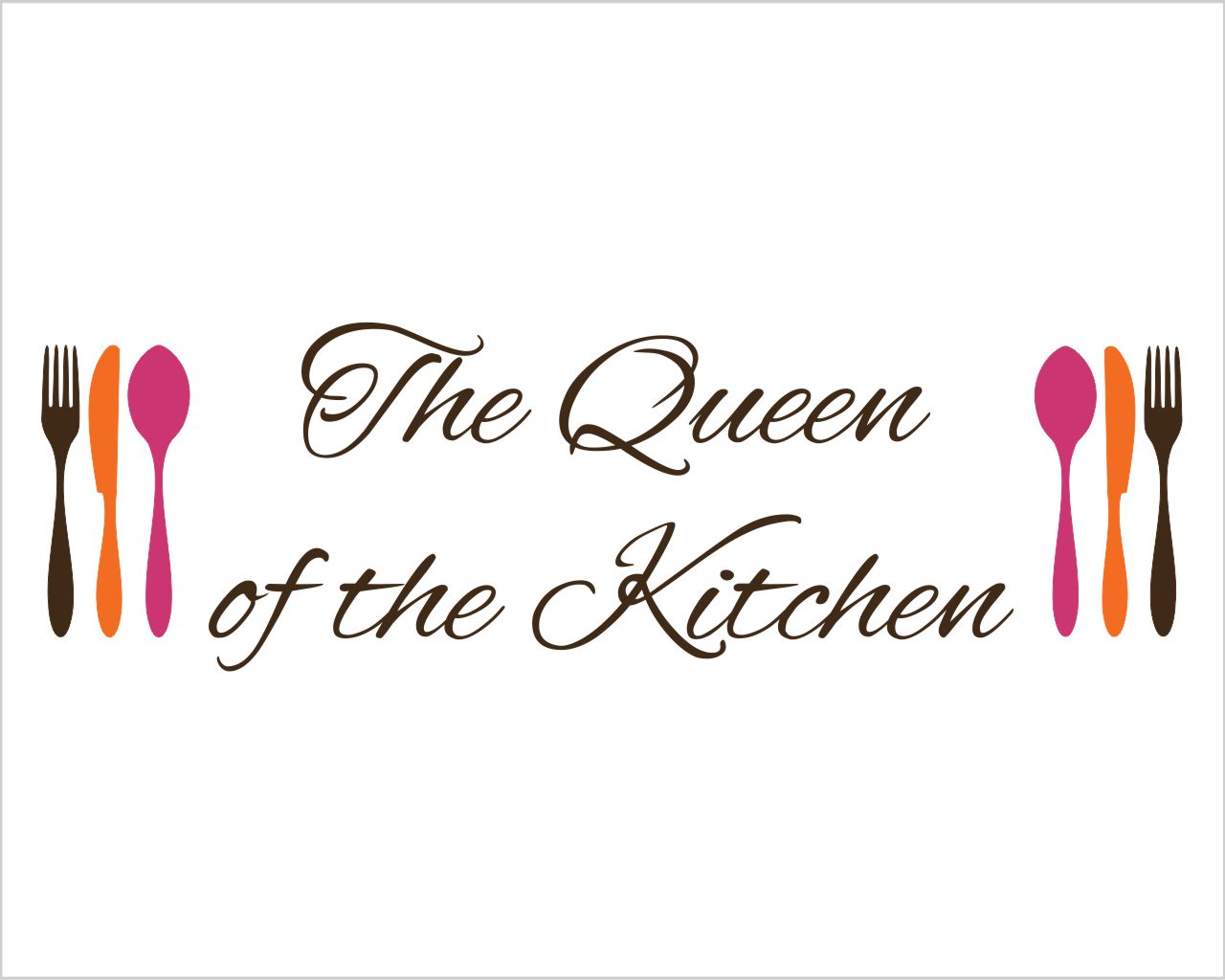 Adesivo da parete cucina "THE QUEEN OF THE KITCHEN"
