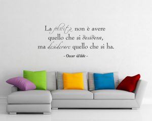 adesivo murale-Oscar Wilde-La felicità non è...