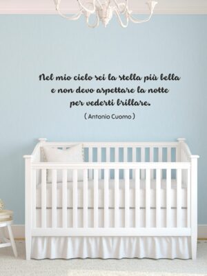 Adesivo da parete frase figlio "NEL MIO CIELO SEI LA STELLA PIÚ BELLA"