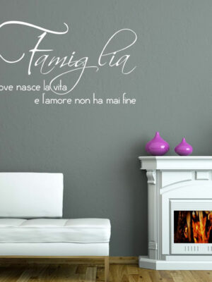 Adesivo da parete "FAMIGLIA: DOVE NASCE LA VITA"