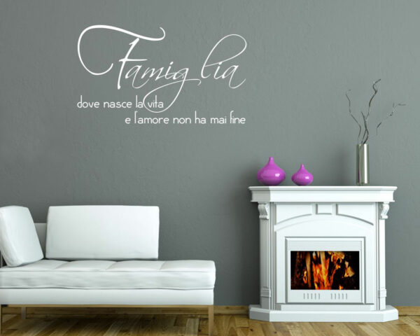 Adesivo da parete "FAMIGLIA: DOVE NASCE LA VITA"