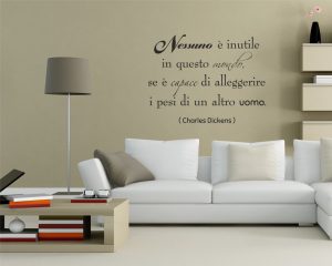Adesivo murale-Charles Dickens-nessuno è inutile..