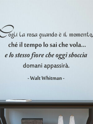Adesivo da parete frase Walt Whitman "CARPE DIEM"