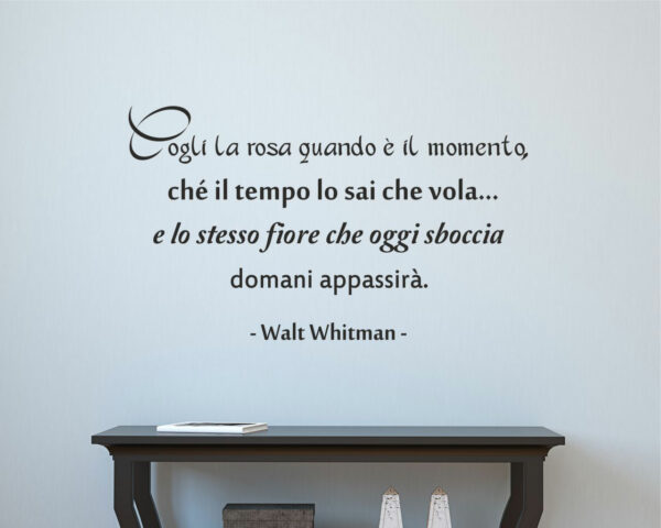 Adesivo da parete frase Walt Whitman "CARPE DIEM"