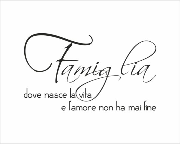 Adesivo da parete "FAMIGLIA: DOVE NASCE LA VITA"