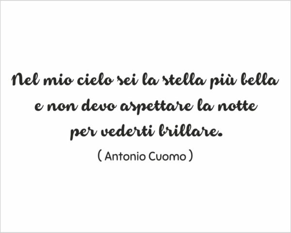 Adesivo da parete frase figlio "NEL MIO CIELO SEI LA STELLA PIÚ BELLA"