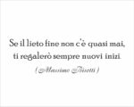 Adesivo da parete frase Massimo Bisotti "SE IL LIETO FINE..."