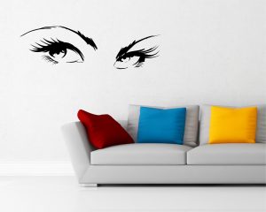 adesivo murale-occhi di donna