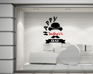 Adesivo per vetrine papà "HAPPY FATHER'S DAY" - Vetrofania