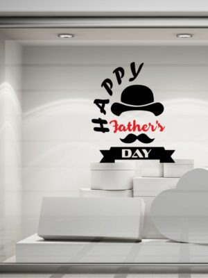 Adesivo per vetrine papà "HAPPY FATHER'S DAY" - Vetrofania