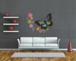 Adesivo da parete fiori "DISEGNI CON FARFALLA"